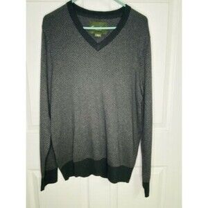 Eddie Bauer Men's Cotton Cashmere Blend V Neck Sweater Gray Medium